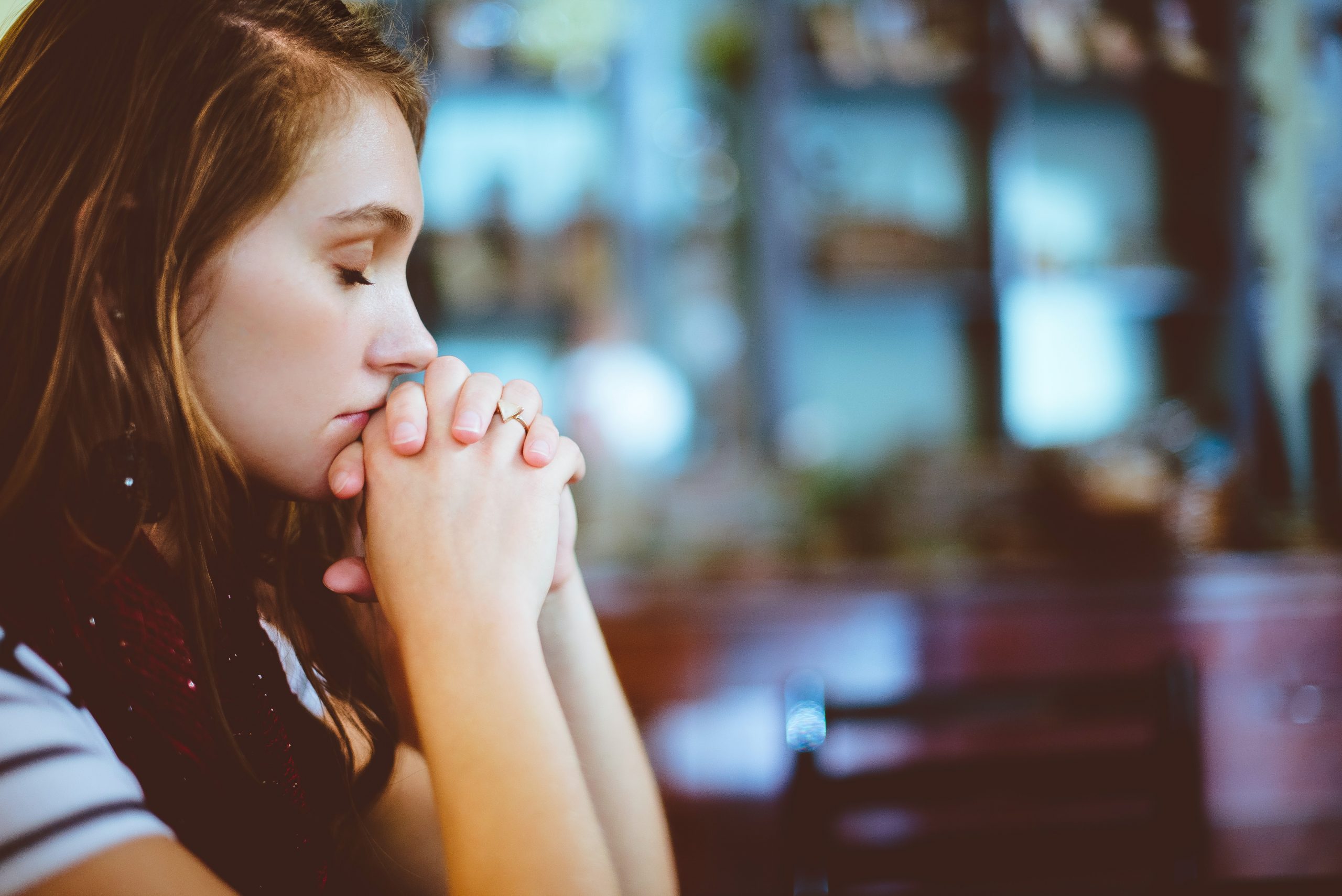 Woman in Church Praying