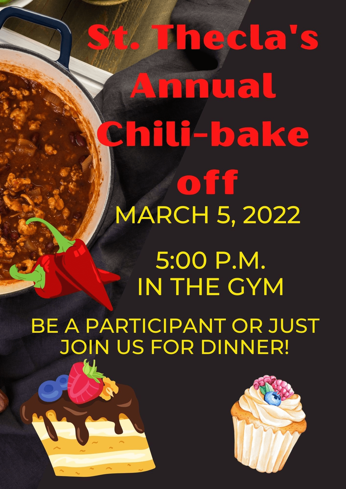 St. Thecla’s Annual Chili – Bake Off